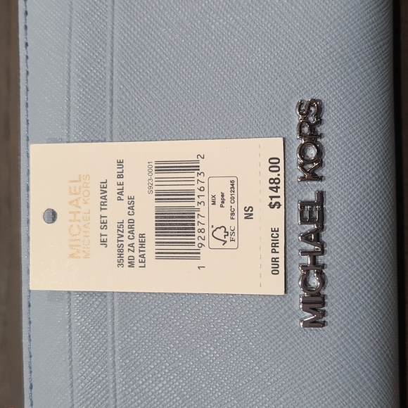 Michael Kors MD ZA card case Leather in Pale Blue - Picture 5 of 7
